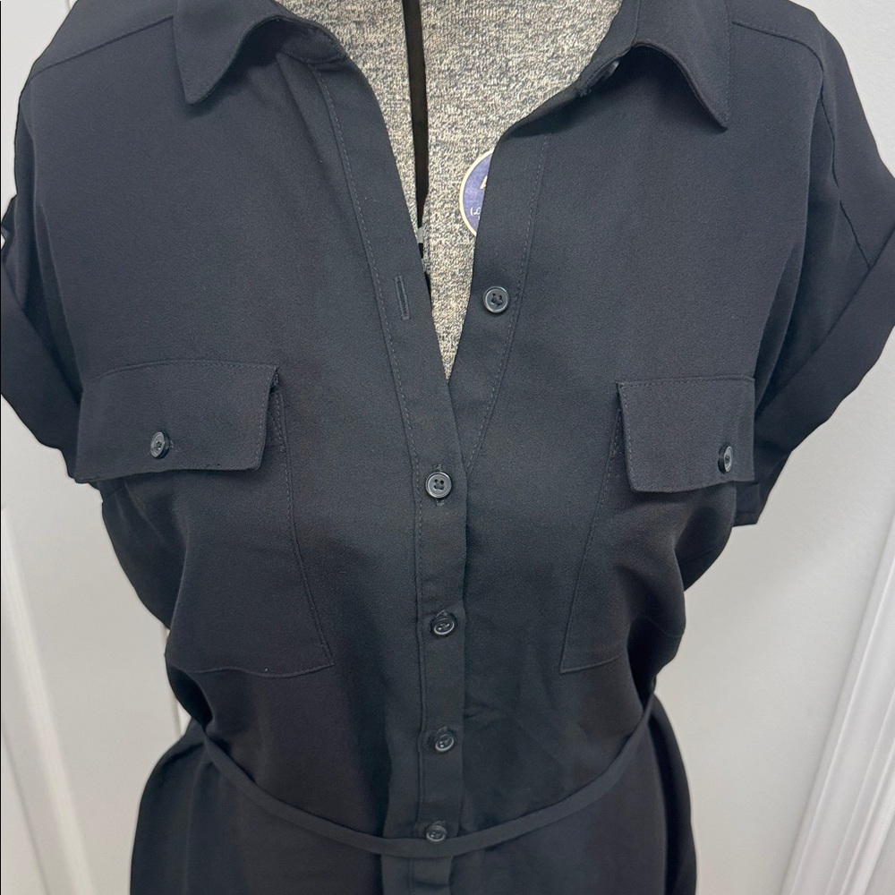 Women’s Express size Medium Black Button Front Dress - Picture 5 of 10
